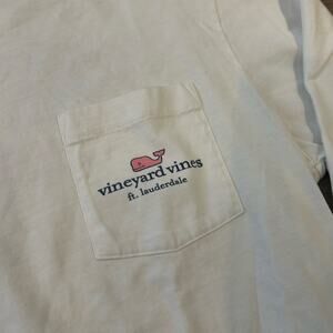 Vineyard Vines T-Shirt USA Flag Tee Ft. Lauderdale, Fl Long Sleeve Crew Size S